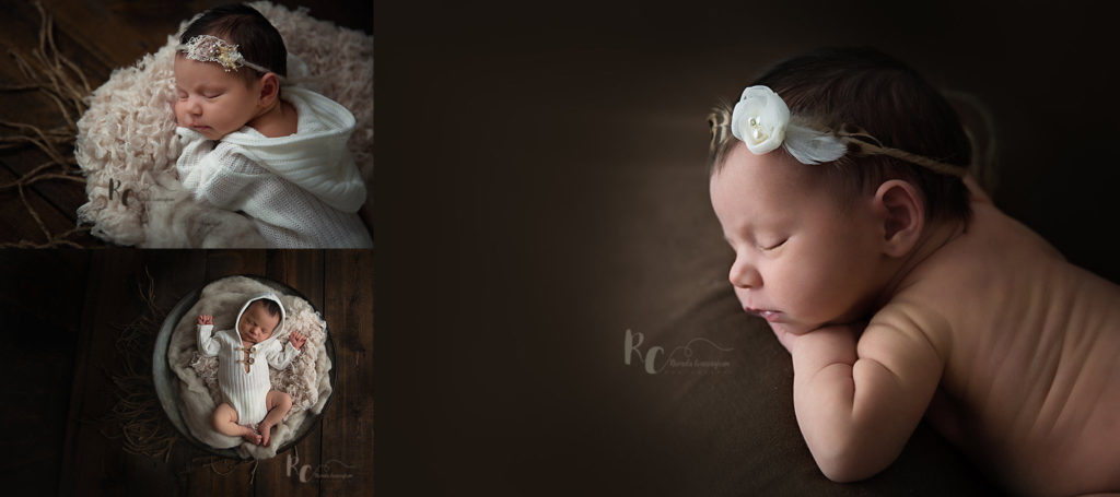 Dark and moody styled session of newborn baby by Rhonda Cunningham, Newborn Photographer in Lexington, KY