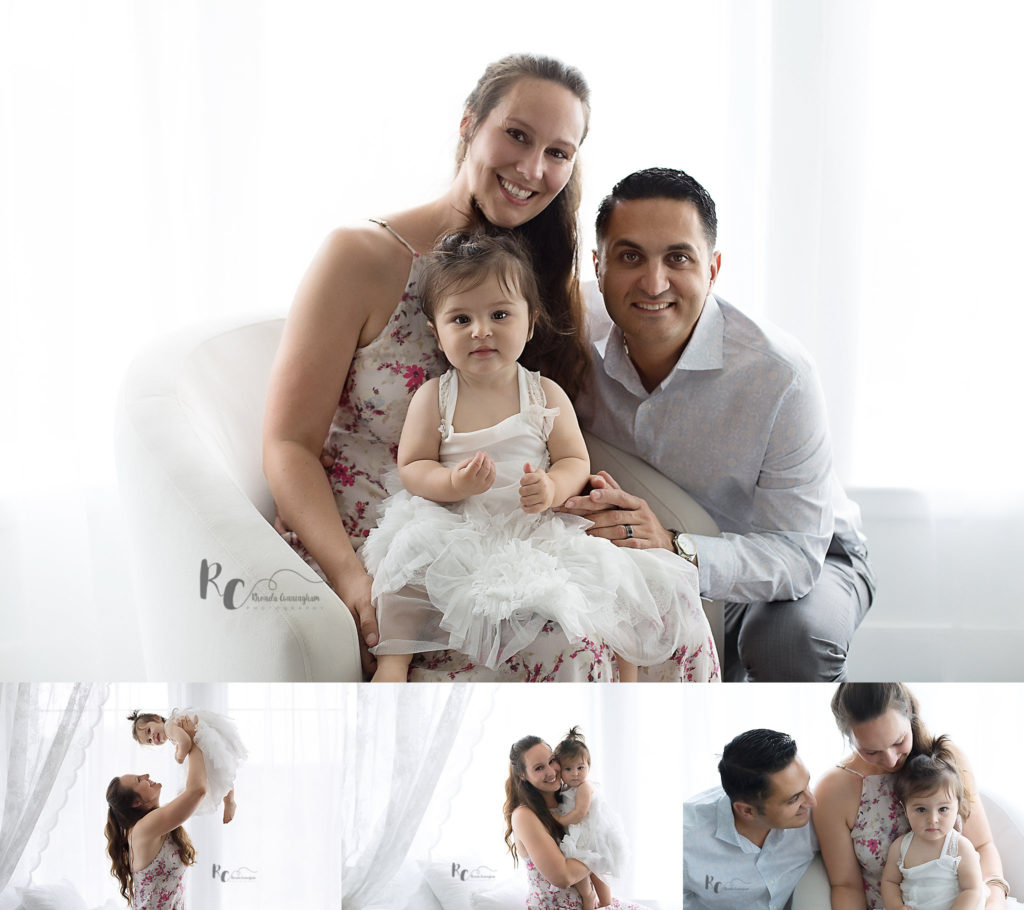 Family portraits at baby girl's one years session by Lexington, Ky photographer, Rhonda Cunningham Photography.