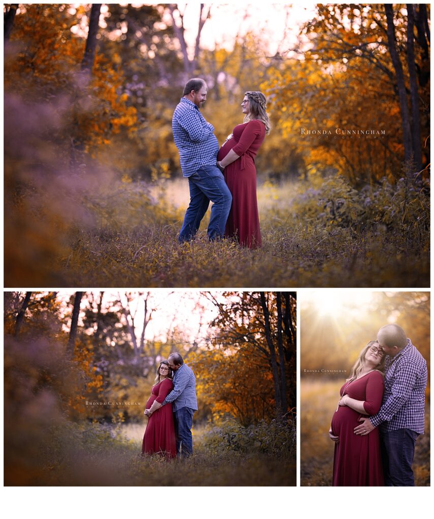 Fall maternity pictures in Lexington, KY of mom and dad to be