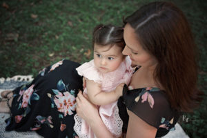 Mom and Baby Daughter Portrait shot from above. Image captured by Lexington, Ky Photographer, Rhonda Cunningham Photography